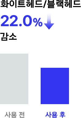 화이트헤드/블랙헤드 22.0% 감소